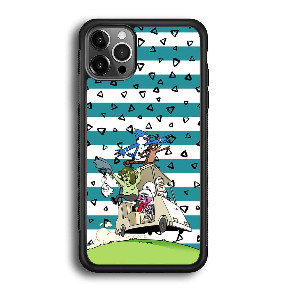 Regular Show Keep It Moving iPhone 12 Pro Case-Rubber Black (2D Case)-Oxvistore