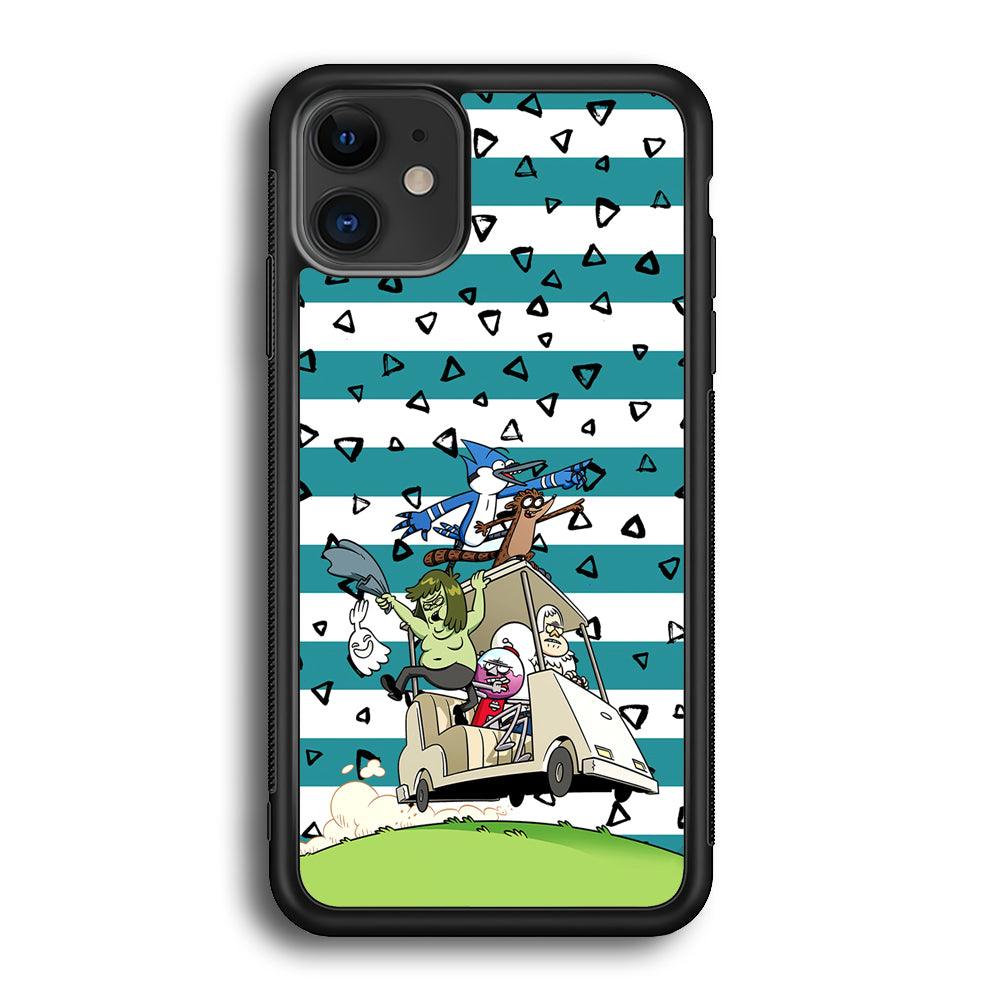 Regular Show Keep It Moving iPhone 12 Case-Rubber Black (2D Case)-Oxvistore
