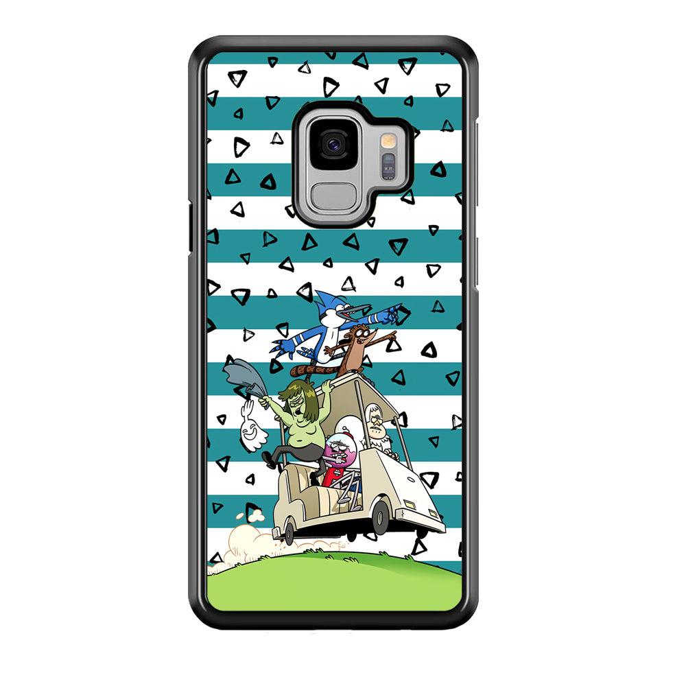 Regular Show Keep It Moving Samsung Galaxy S9 Case-Rubber Black (2D Case)-Oxvistore