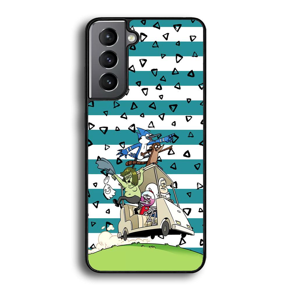 Regular Show Keep It Moving Samsung Galaxy S21 Case-Rubber Black (2D Case)-Oxvistore