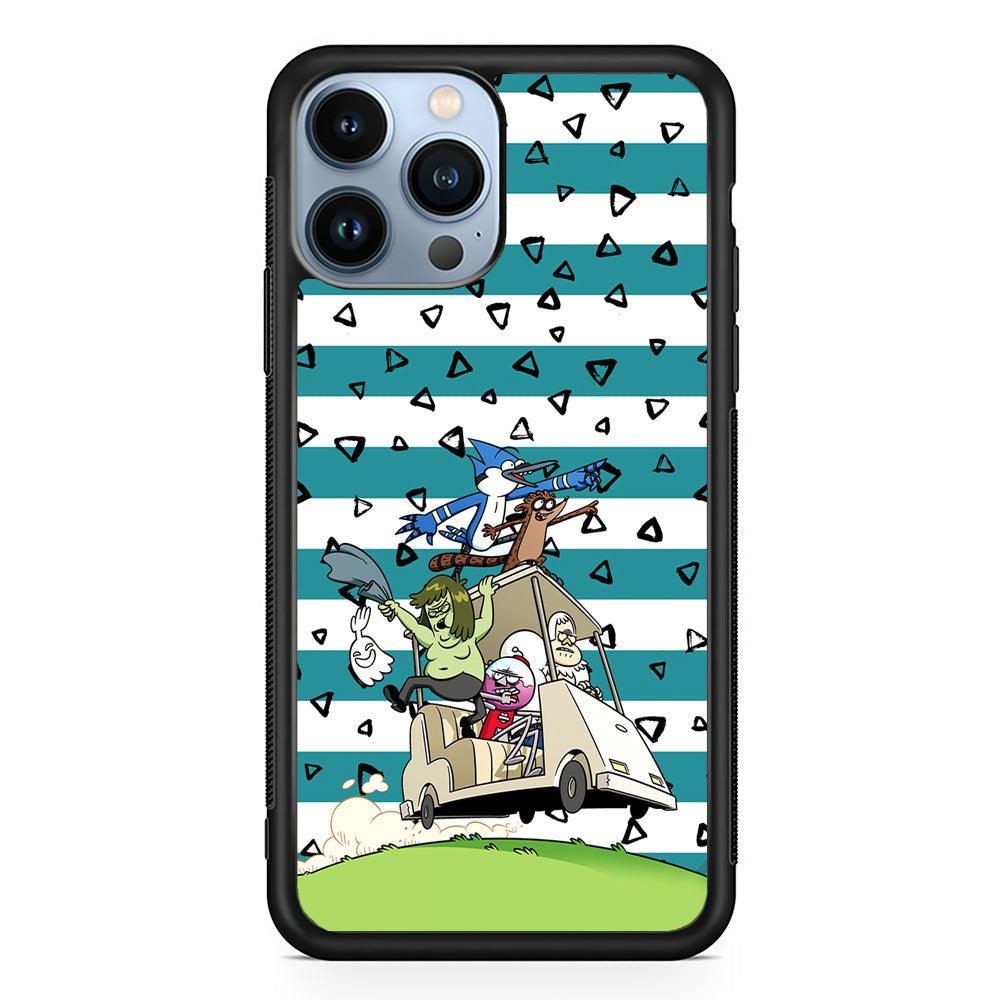 Regular Show Keep It Moving iPhone 15 Pro Max Case-Rubber Black (2D Case)-Oxvistore