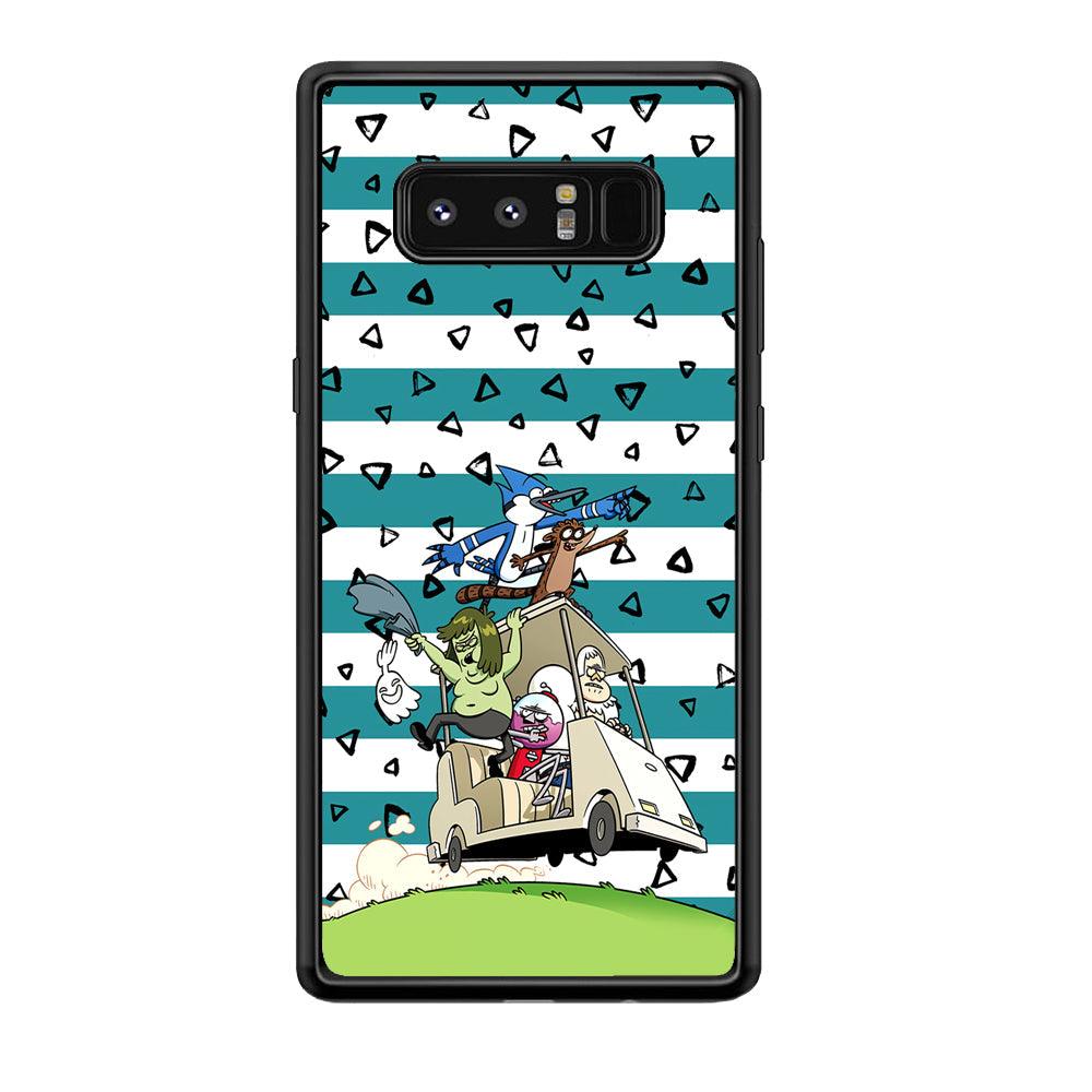 Regular Show Keep It Moving Samsung Galaxy Note 8 Case-Rubber Black (2D Case)-Oxvistore