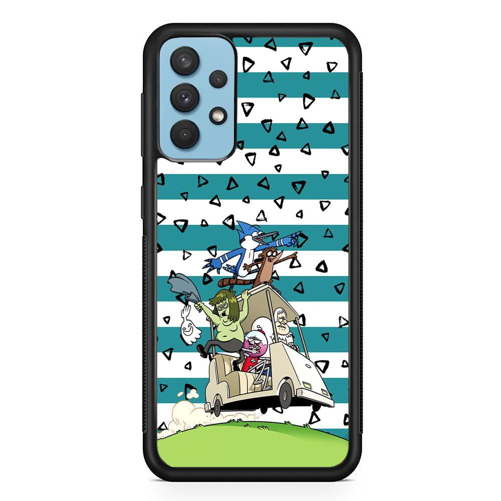Regular Show Keep It Moving Samsung Galaxy A32 Case-Rubber Black (2D Case)-Oxvistore