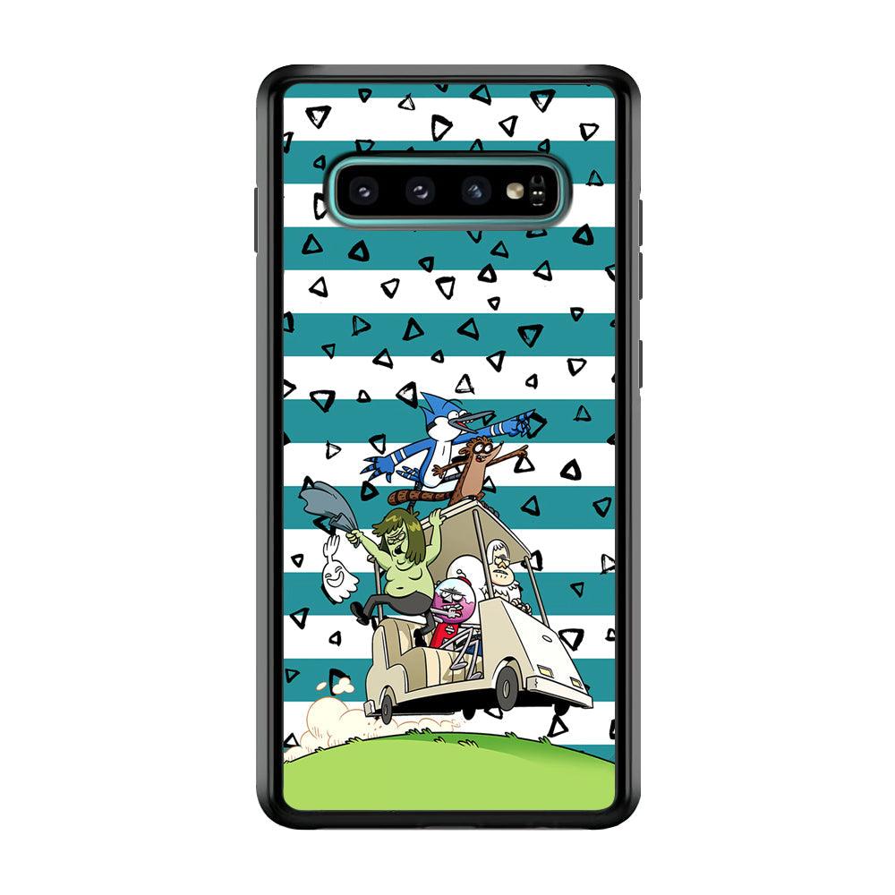 Regular Show Keep It Moving Samsung Galaxy S10 Plus Case-Rubber Black (2D Case)-Oxvistore