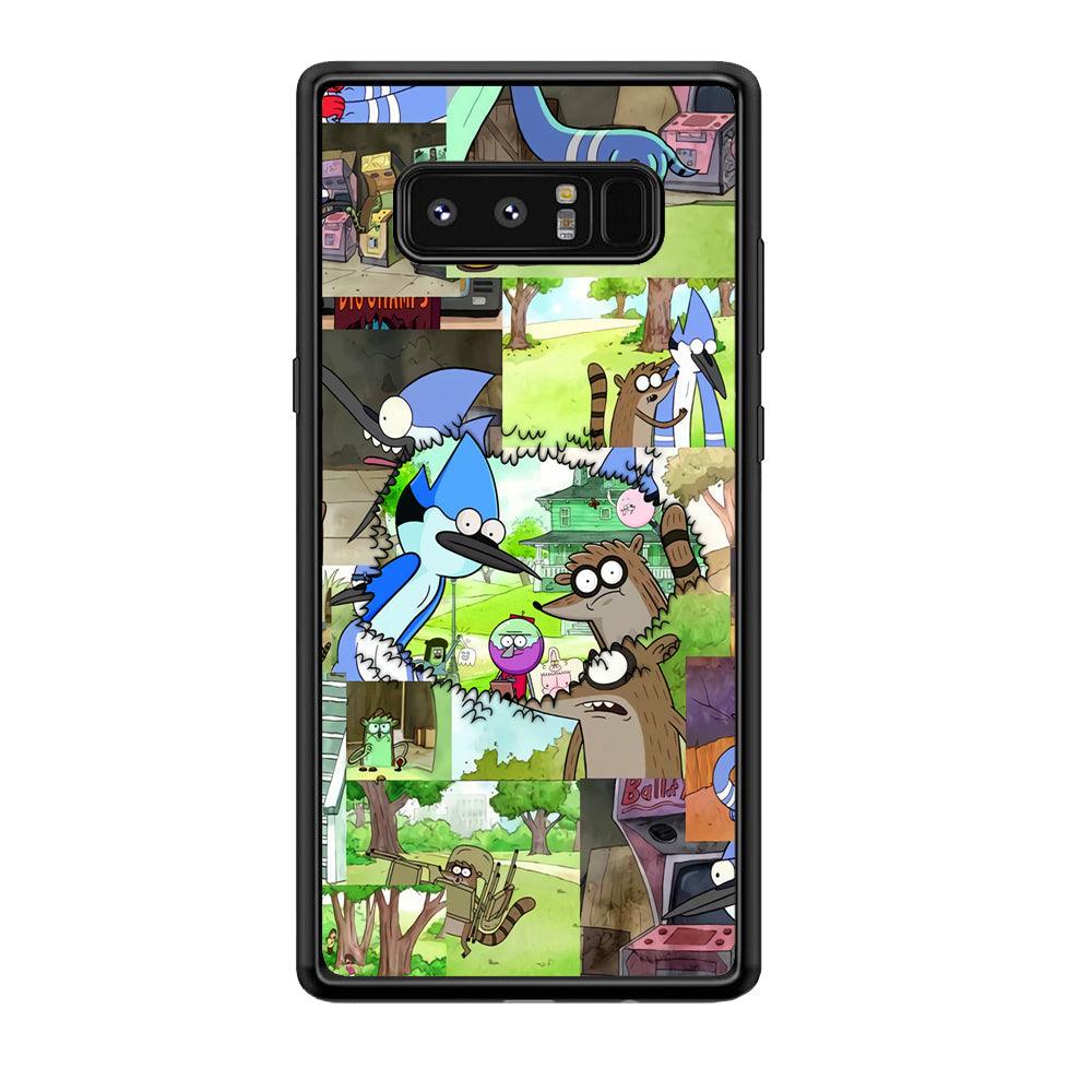 Regular Show Peek into The Past Samsung Galaxy Note 8 Case-Rubber Black (2D Case)-Oxvistore