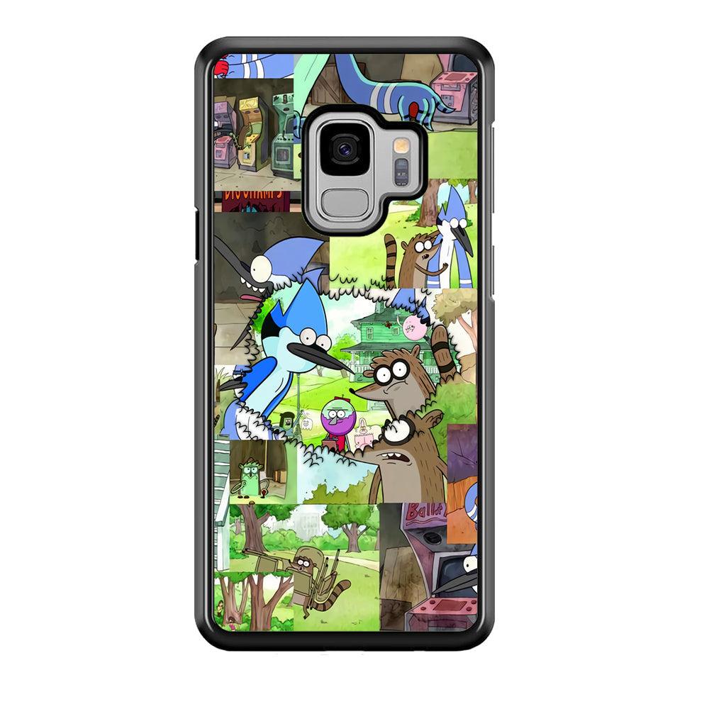 Regular Show Peek into The Past Samsung Galaxy S9 Case-Rubber Black (2D Case)-Oxvistore