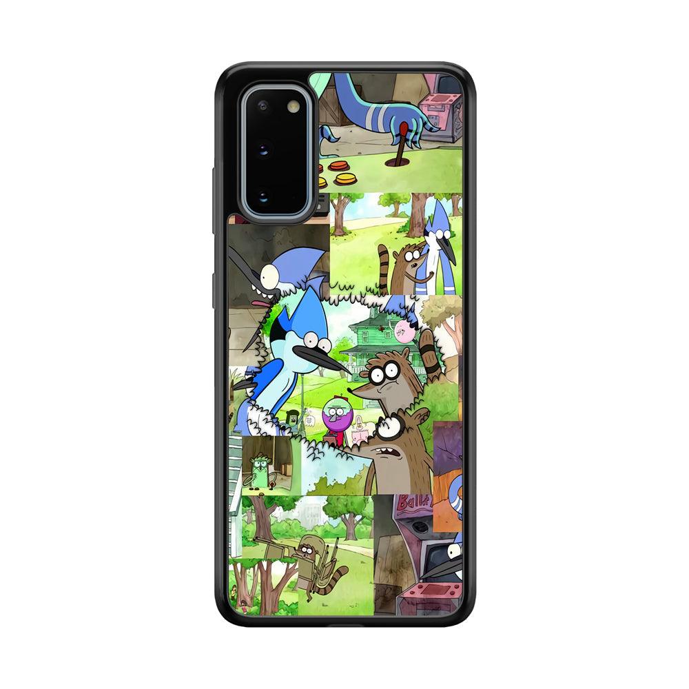 Regular Show Peek into The Past Samsung Galaxy S20 Case-Rubber Black (2D Case)-Oxvistore