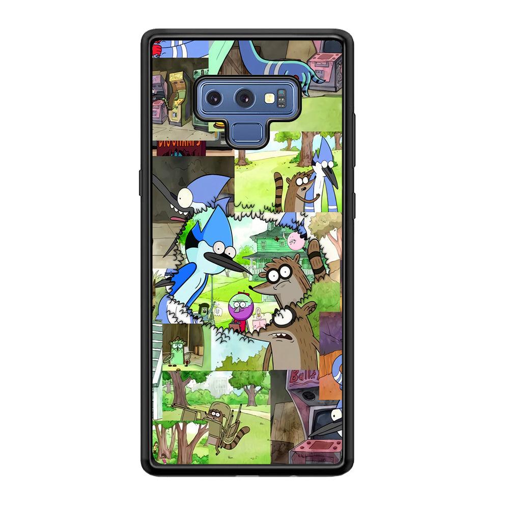 Regular Show Peek into The Past Samsung Galaxy Note 9 Case-Rubber Black (2D Case)-Oxvistore