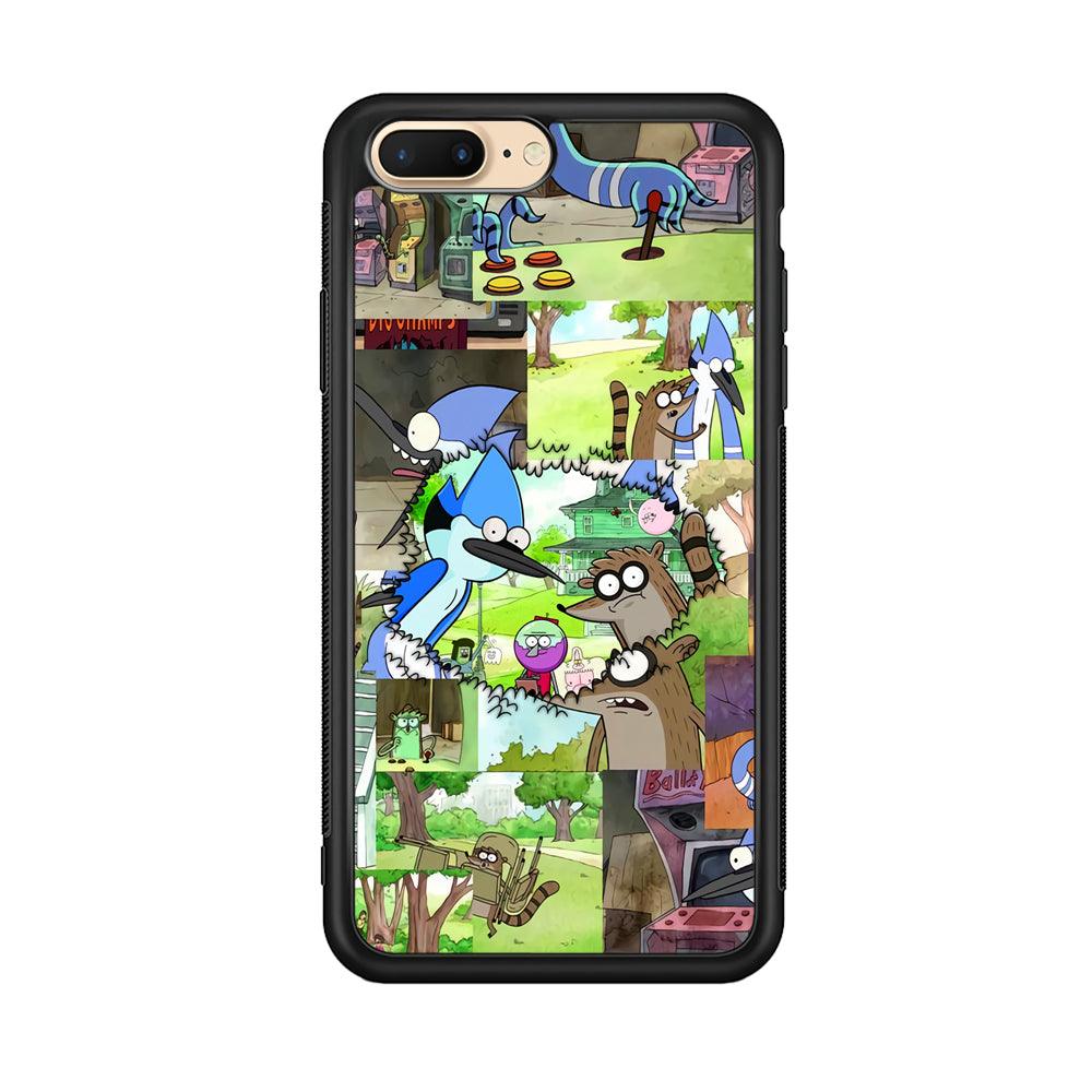 Regular Show Peek into The Past iPhone 7 Plus Case-Rubber Black (2D Case)-Oxvistore