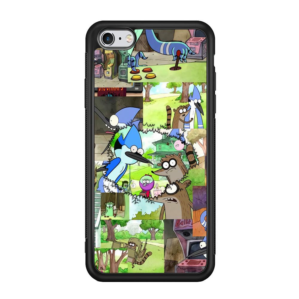 Regular Show Peek into The Past iPhone 6 Plus | 6s Plus Case-Rubber Black (2D Case)-Oxvistore