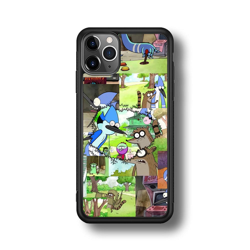 Regular Show Peek into The Past iPhone 11 Pro Max Case-Rubber Black (2D Case)-Oxvistore