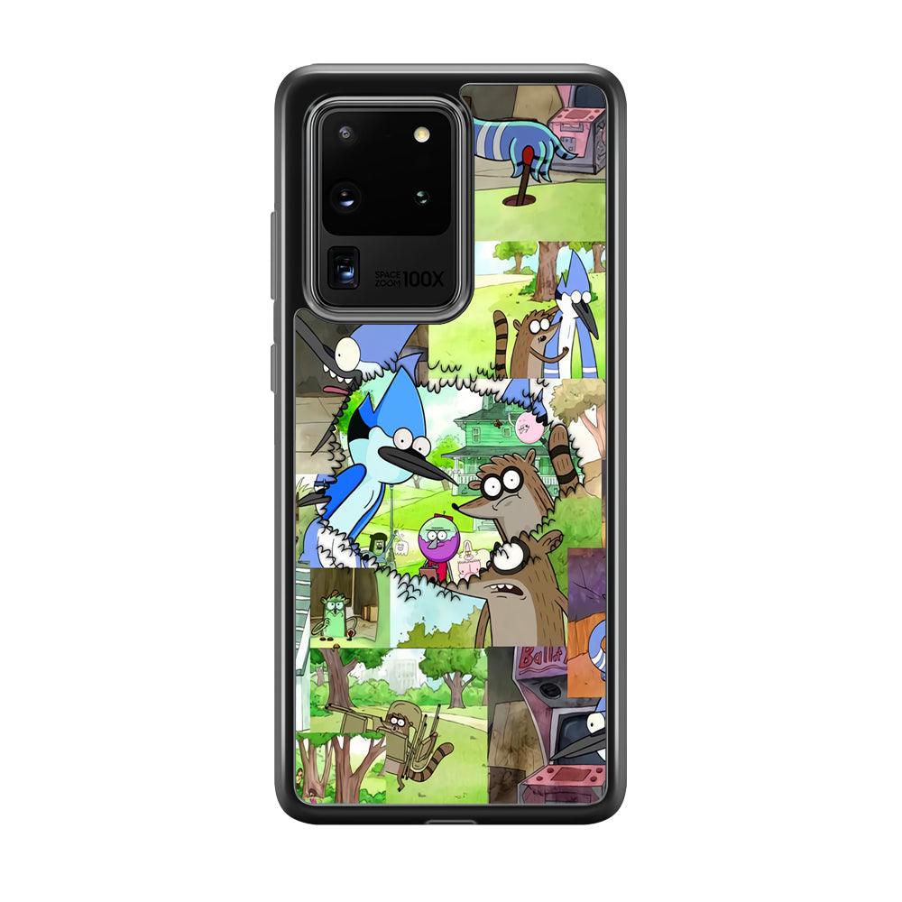 Regular Show Peek into The Past Samsung Galaxy S20 Ultra Case-Rubber Black (2D Case)-Oxvistore