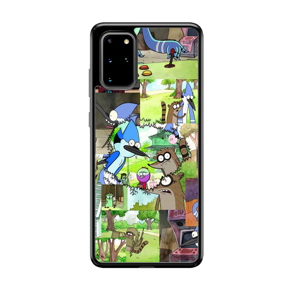 Regular Show Peek into The Past Samsung Galaxy S20 Plus Case-Rubber Black (2D Case)-Oxvistore
