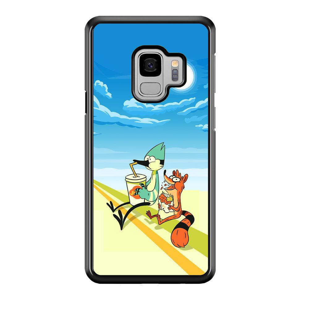 Regular Show Sunny Hot Day Samsung Galaxy S9 Case-Rubber Black (2D Case)-Oxvistore