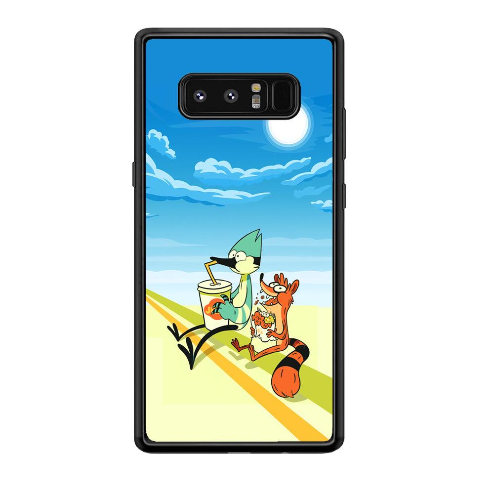Regular Show Sunny Hot Day Samsung Galaxy Note 8 Case-Rubber Black (2D Case)-Oxvistore