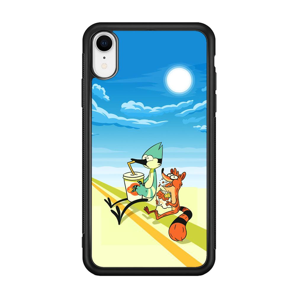Regular Show Sunny Hot Day iPhone XR Case-Rubber Black (2D Case)-Oxvistore