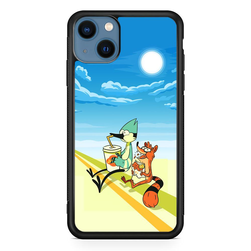 Regular Show Sunny Hot Day iPhone 14 Case-Rubber Black (2D Case)-Oxvistore