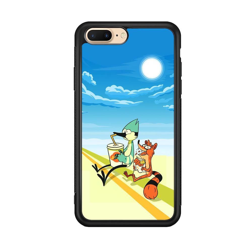 Regular Show Sunny Hot Day iPhone 7 Plus Case-Rubber Black (2D Case)-Oxvistore