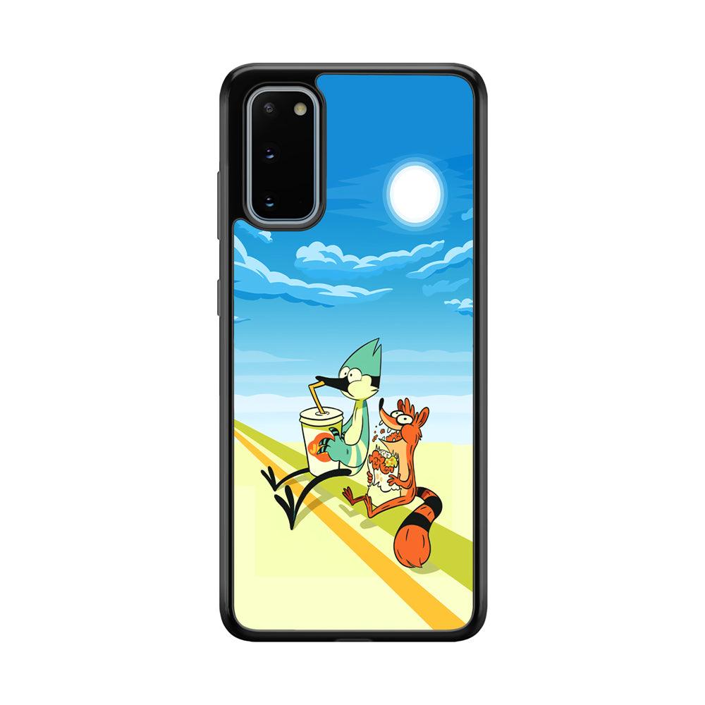 Regular Show Sunny Hot Day Samsung Galaxy S20 Case-Rubber Black (2D Case)-Oxvistore