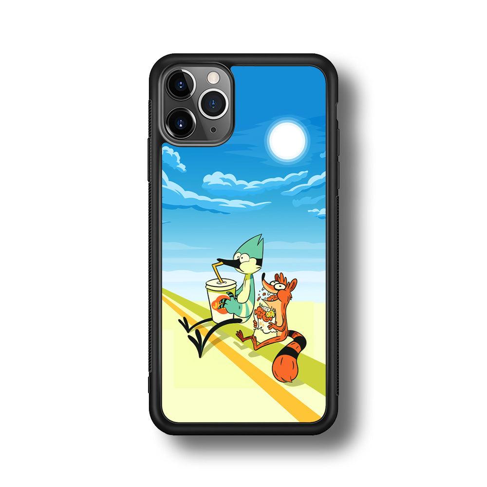 Regular Show Sunny Hot Day iPhone 11 Pro Max Case-Rubber Black (2D Case)-Oxvistore