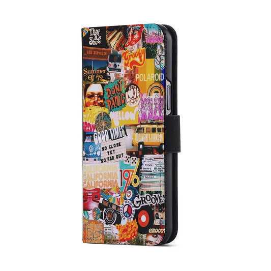 Retro Aesthetic 70s Collage Flip Wallet Phone Case-Oxvistore