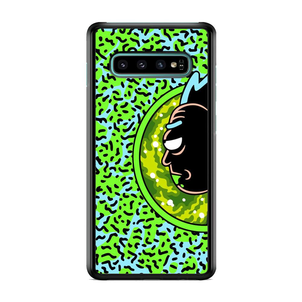 Rick Seriousness Face Samsung Galaxy S10 Case-Rubber White (2D Case)-Oxvistore