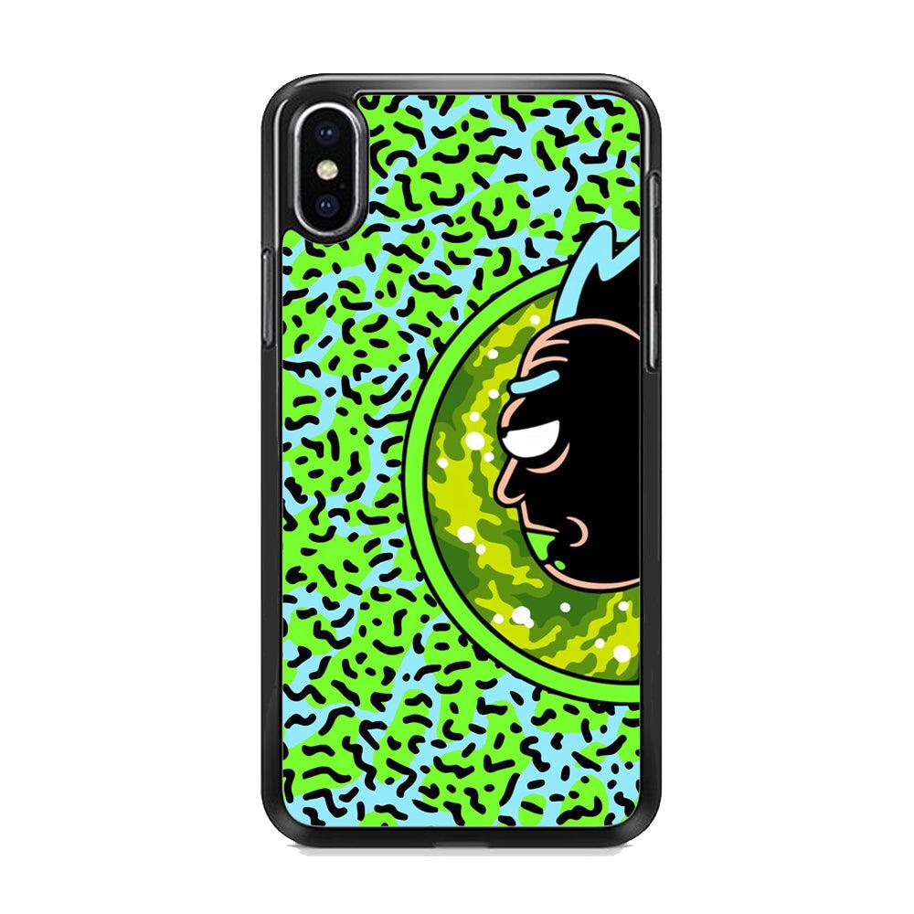 Rick Seriousness Face iPhone XS Case-Rubber Black (2D Case)-Oxvistore
