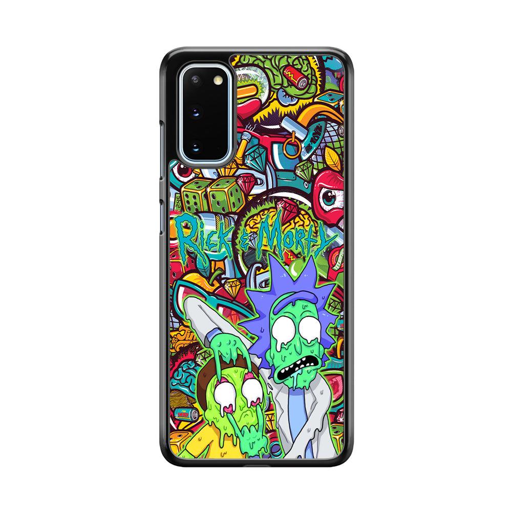 Rick and Morty Melt in Doodle Samsung Galaxy S20 Case-3D Case-Oxvistore