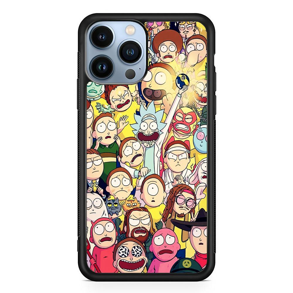 Rick and Morty Aesthetic Cartoon 2D Rubber Phone Case-Black-Oxvistore