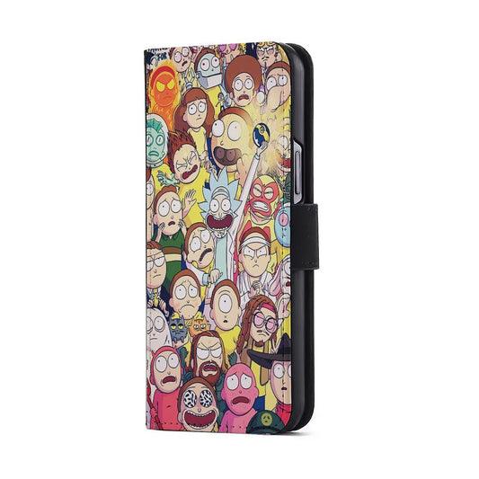 Rick and Morty Aesthetic Cartoon Flip Wallet Phone Case-Oxvistore