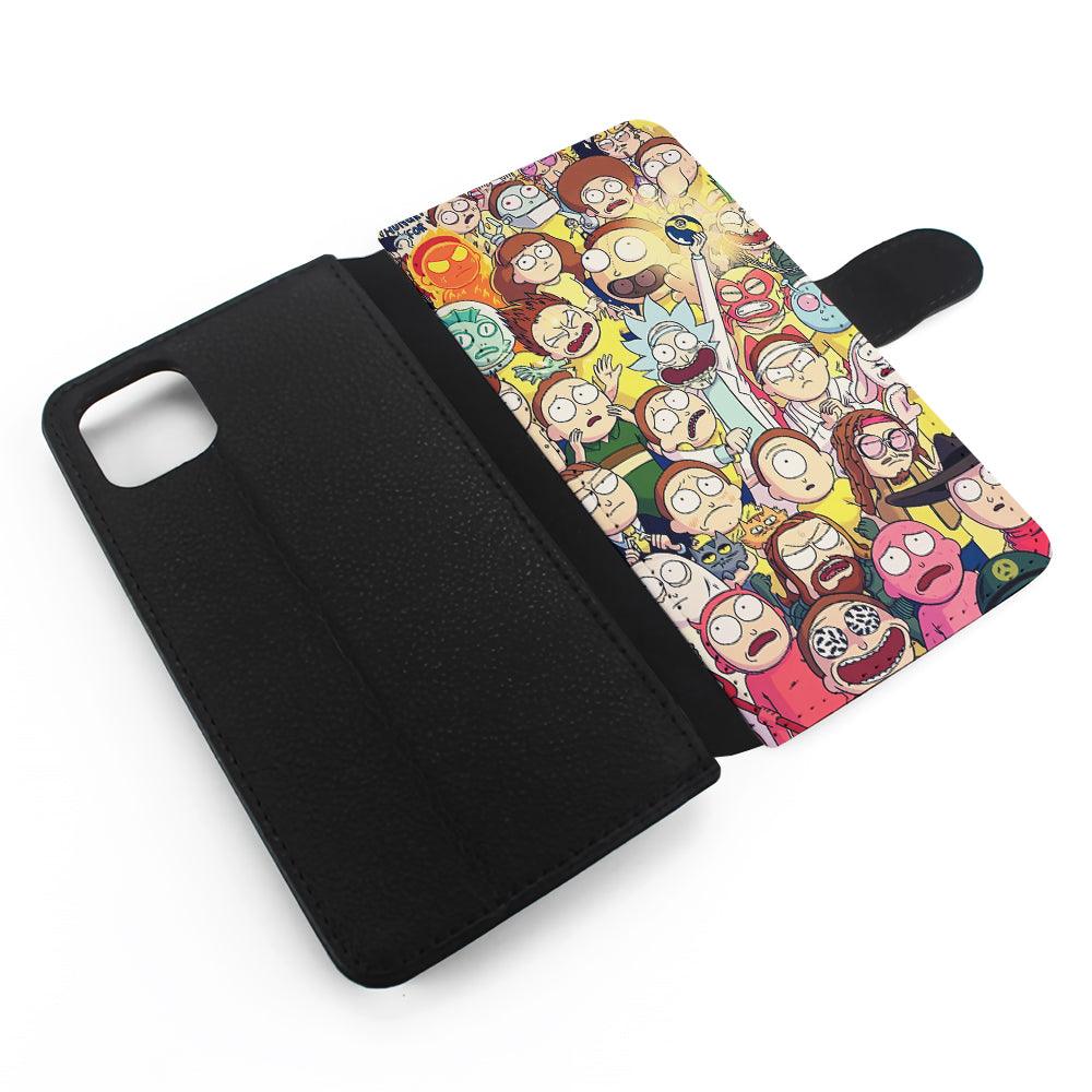 Rick and Morty Aesthetic Cartoon Flip Wallet Phone Case-Oxvistore