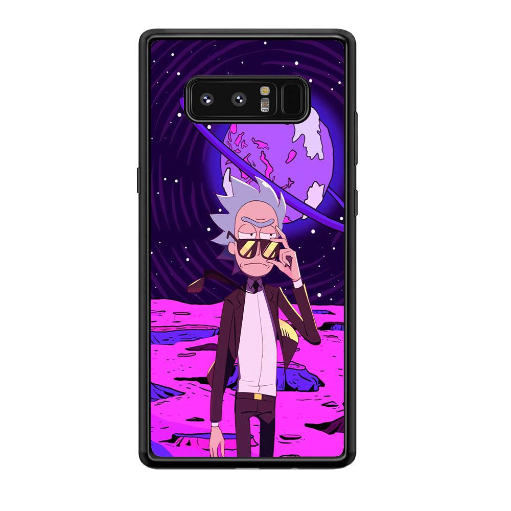 Rick and Morty Agent of Universe Samsung Galaxy Note 8 Case-Rubber Black (2D Case)-Oxvistore