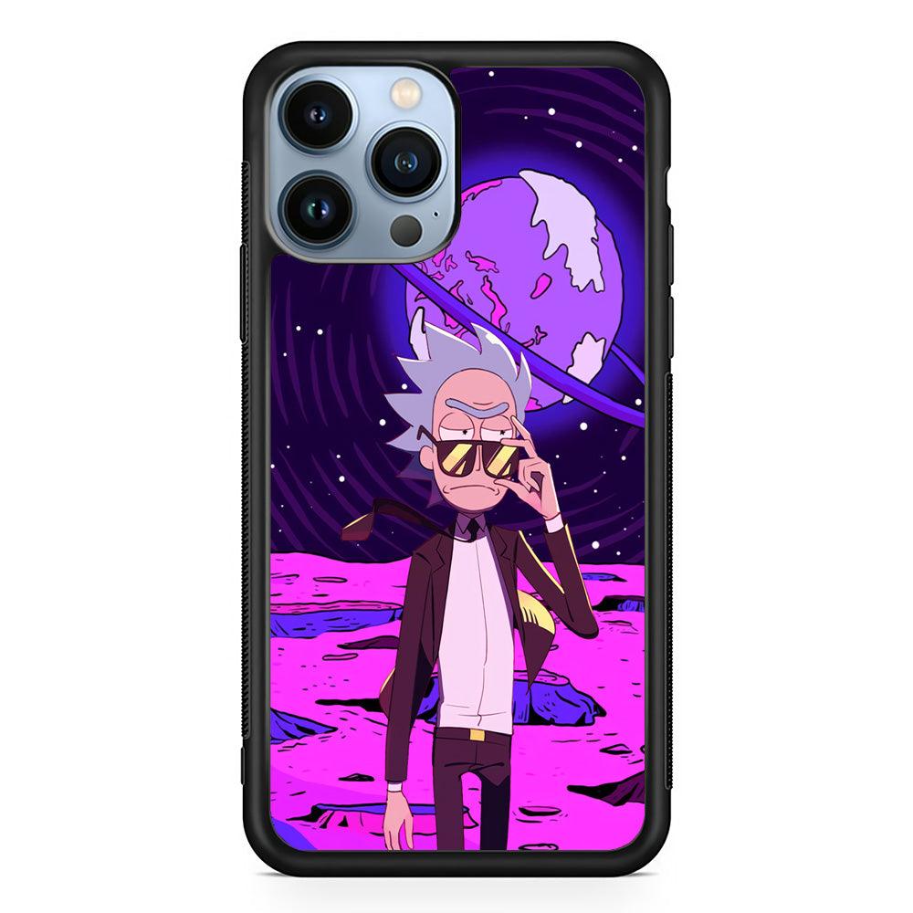 Rick and Morty Agent of Universe iPhone 14 Pro Max Case-Rubber Black (2D Case)-Oxvistore