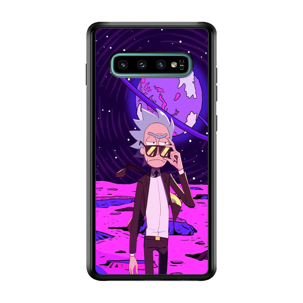 Rick and Morty Agent of Universe Samsung Galaxy S10 Case-Rubber Black (2D Case)-Oxvistore