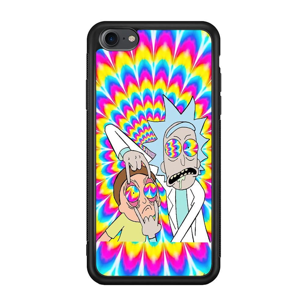 Rick and Morty Hippie Hype iPhone 7 Case-Rubber Black (2D Case)-Oxvistore