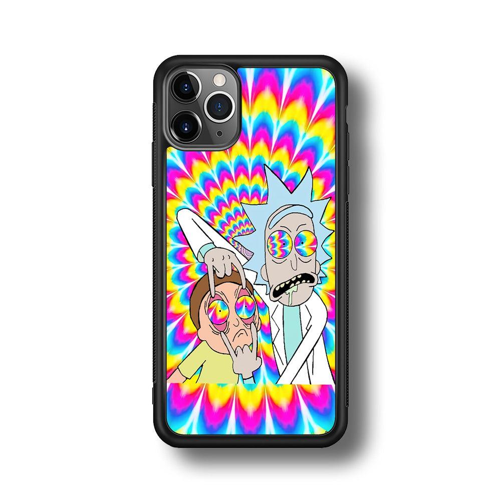 Rick and Morty Hippie Hype iPhone 11 Pro Max Case-Rubber Black (2D Case)-Oxvistore