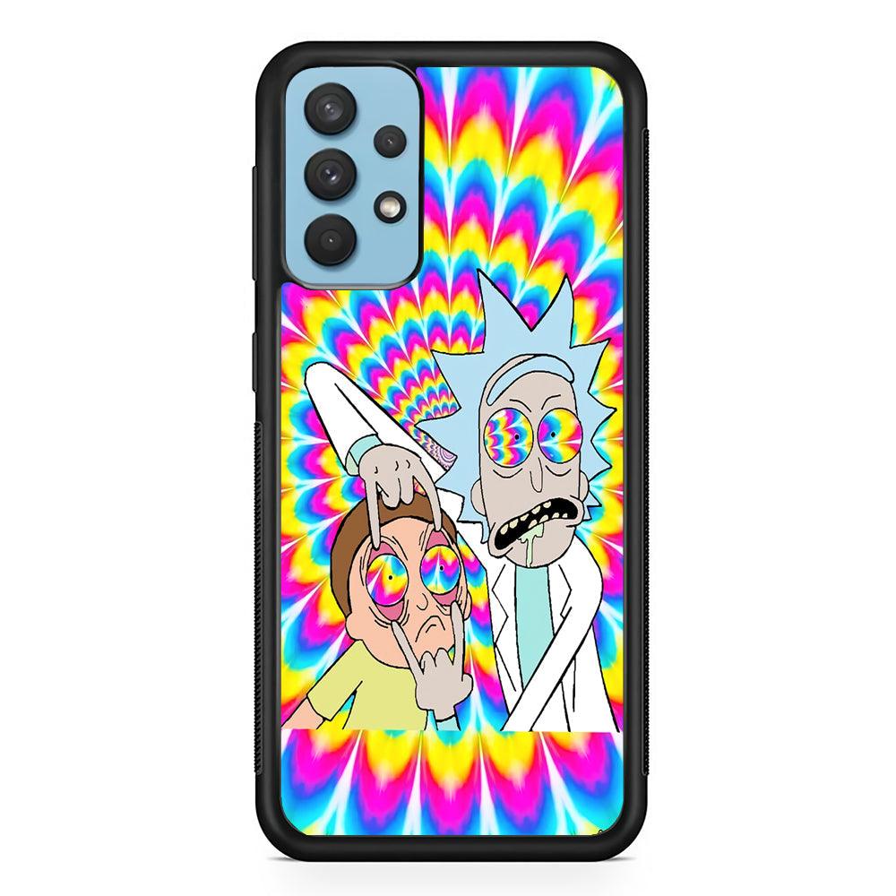 Rick and Morty Hippie Hype Samsung Galaxy A32 Case-Rubber Black (2D Case)-Oxvistore