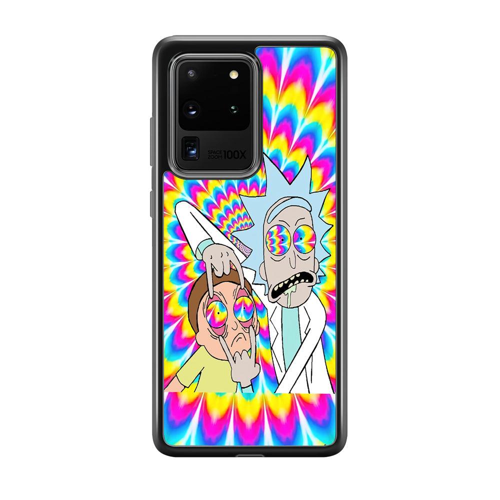 Rick and Morty Hippie Hype Samsung Galaxy S20 Ultra Case-Rubber Black (2D Case)-Oxvistore
