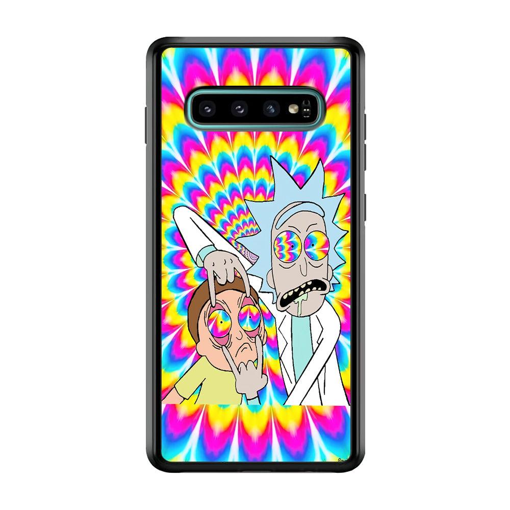 Rick and Morty Hippie Hype Samsung Galaxy S10 Case-Rubber Black (2D Case)-Oxvistore