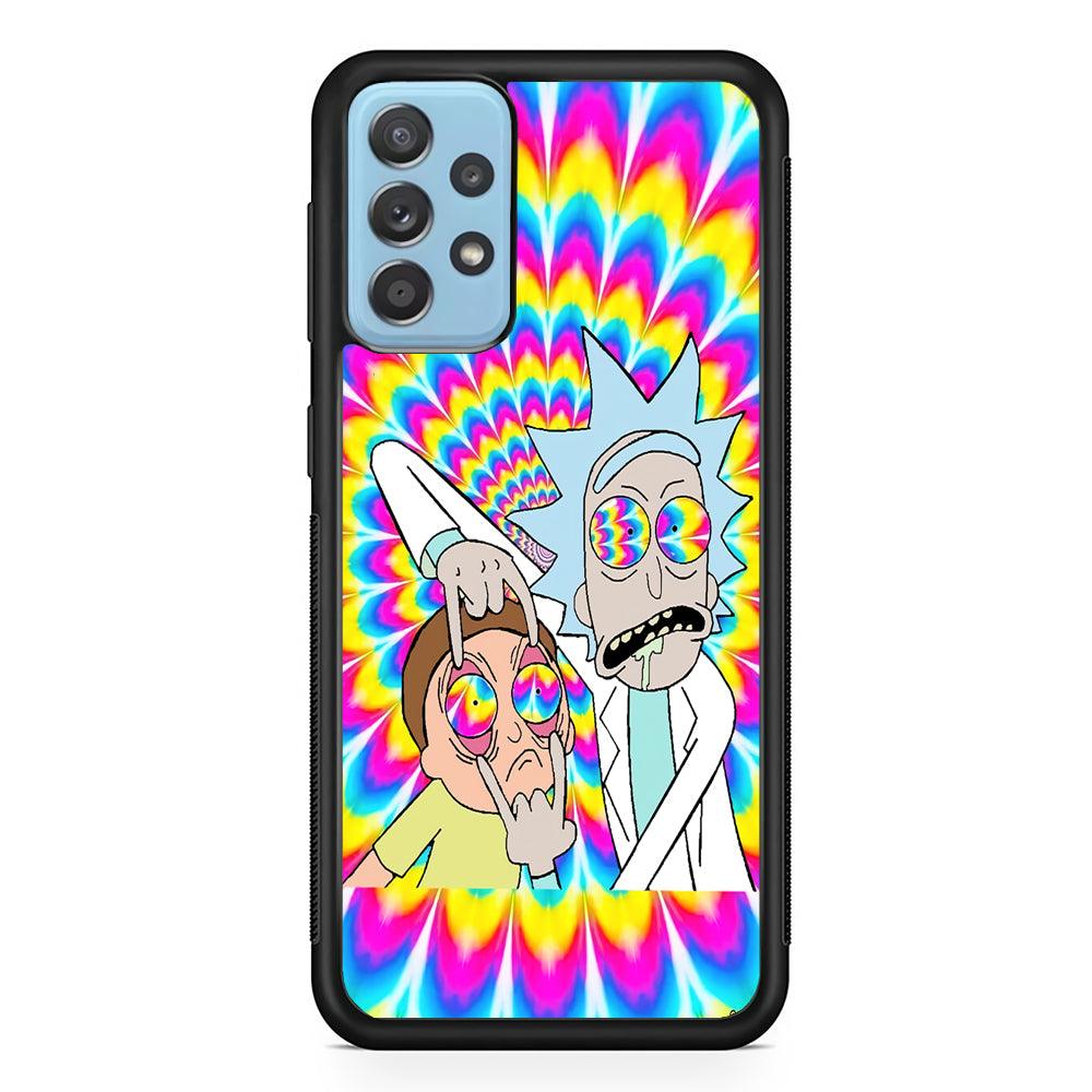 Rick and Morty Hippie Hype Samsung Galaxy A52 Case-Rubber Black (2D Case)-Oxvistore