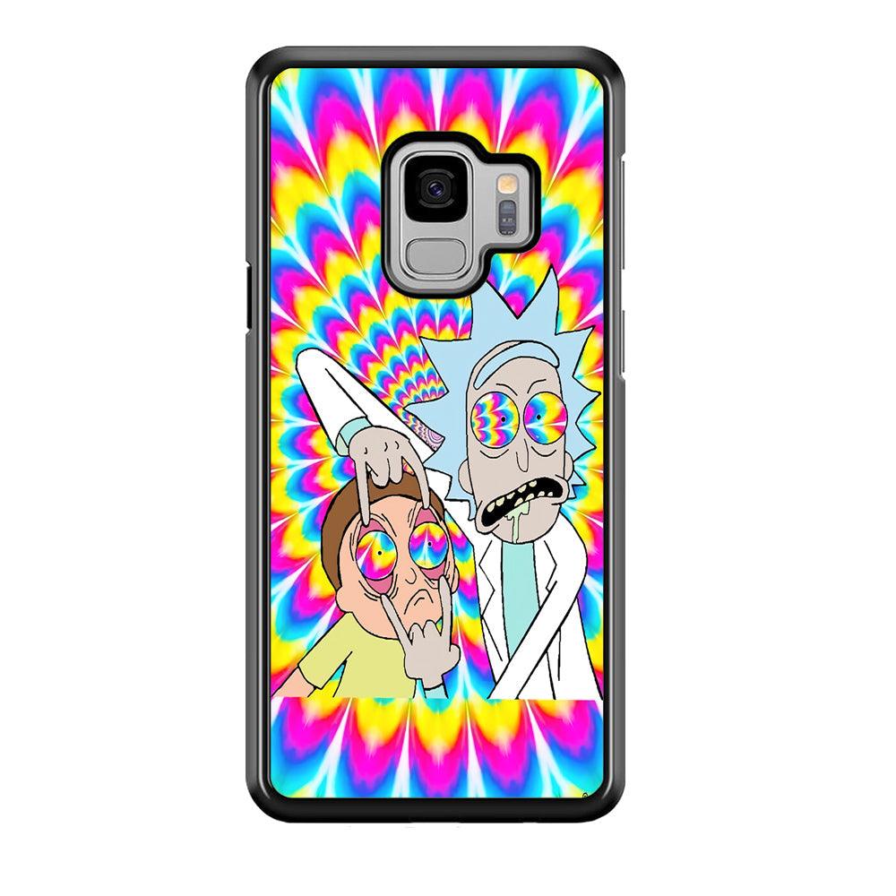 Rick and Morty Hippie Hype Samsung Galaxy S9 Case-Rubber Black (2D Case)-Oxvistore