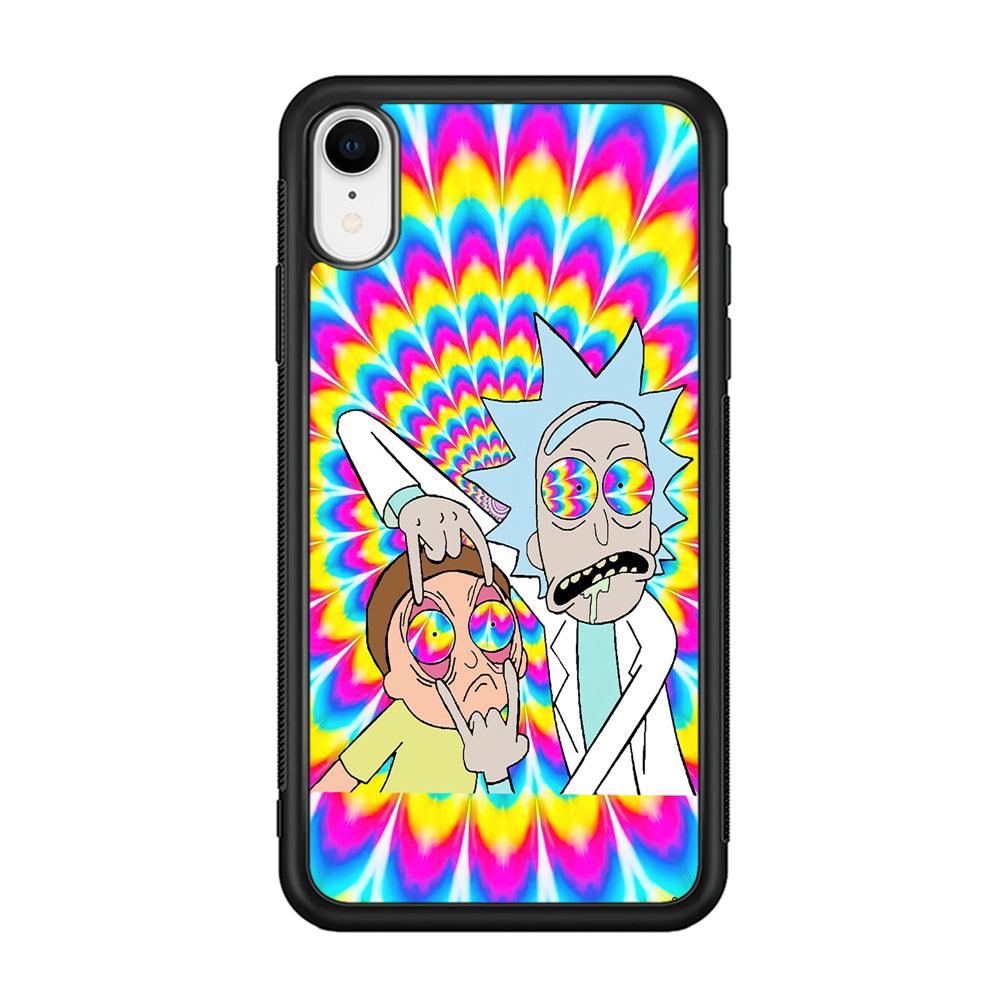 Rick and Morty Hippie Hype iPhone XR Case-Rubber Black (2D Case)-Oxvistore