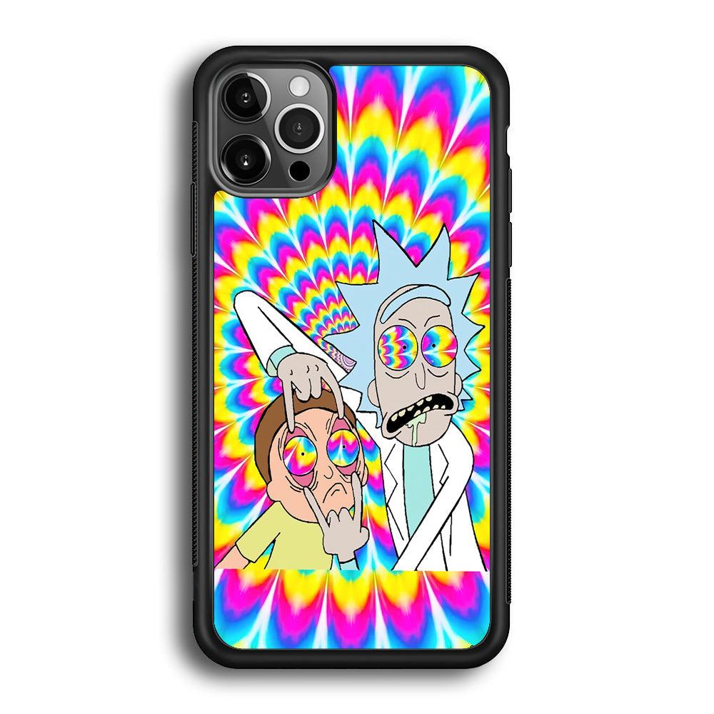 Rick and Morty Hippie Hype iPhone 12 Pro Max Case-Rubber Black (2D Case)-Oxvistore