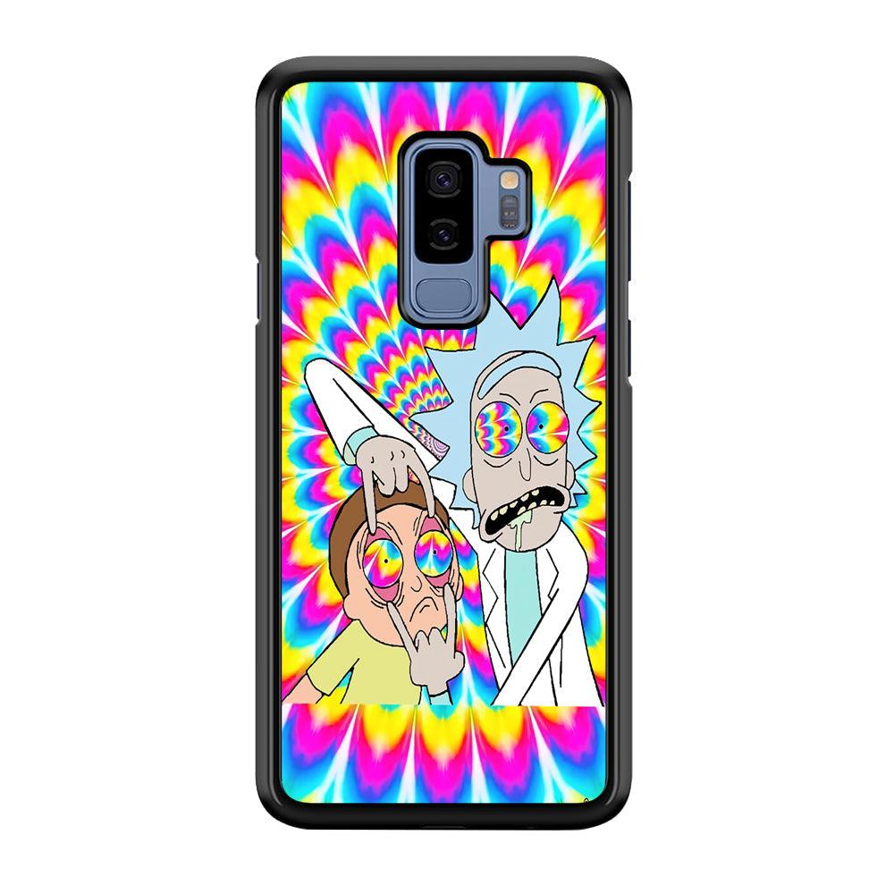 Rick and Morty Hippie Hype Samsung Galaxy S9 Plus Case-Rubber Black (2D Case)-Oxvistore