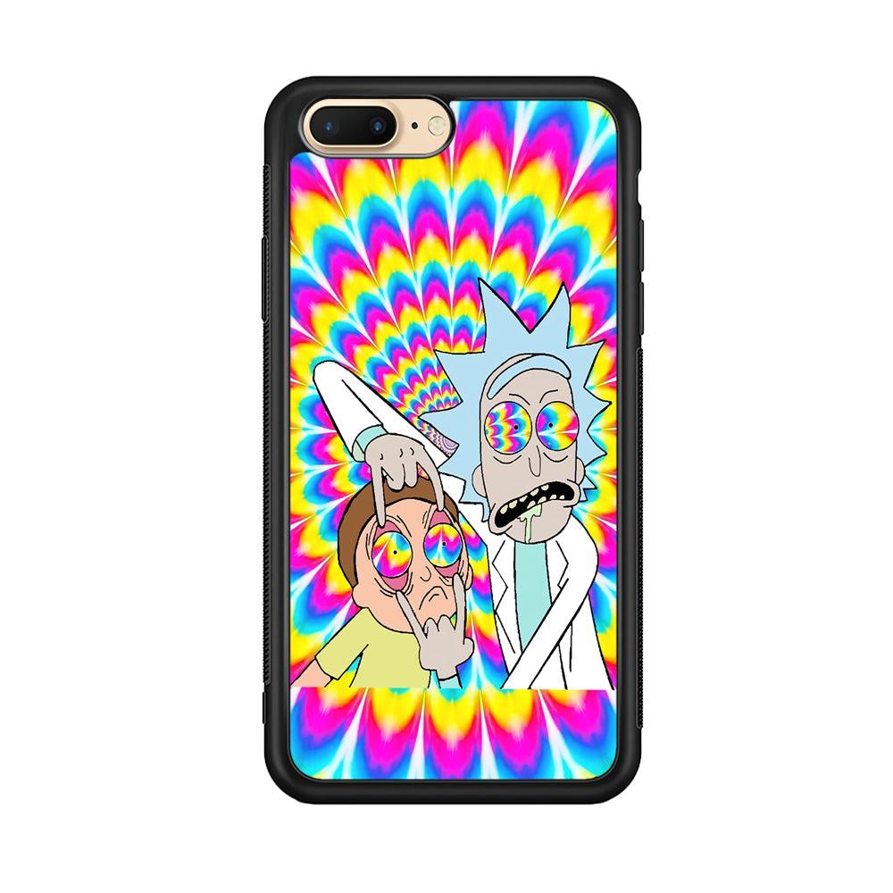 Rick and Morty Hippie Hype iPhone 7 Plus Case-Rubber Black (2D Case)-Oxvistore