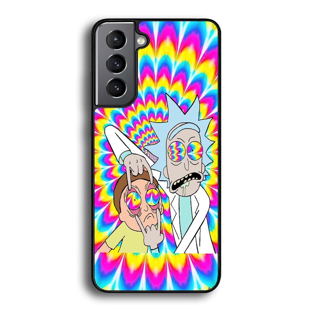 Rick and Morty Hippie Hype Samsung Galaxy S22 Case-Rubber Black (2D Case)-Oxvistore