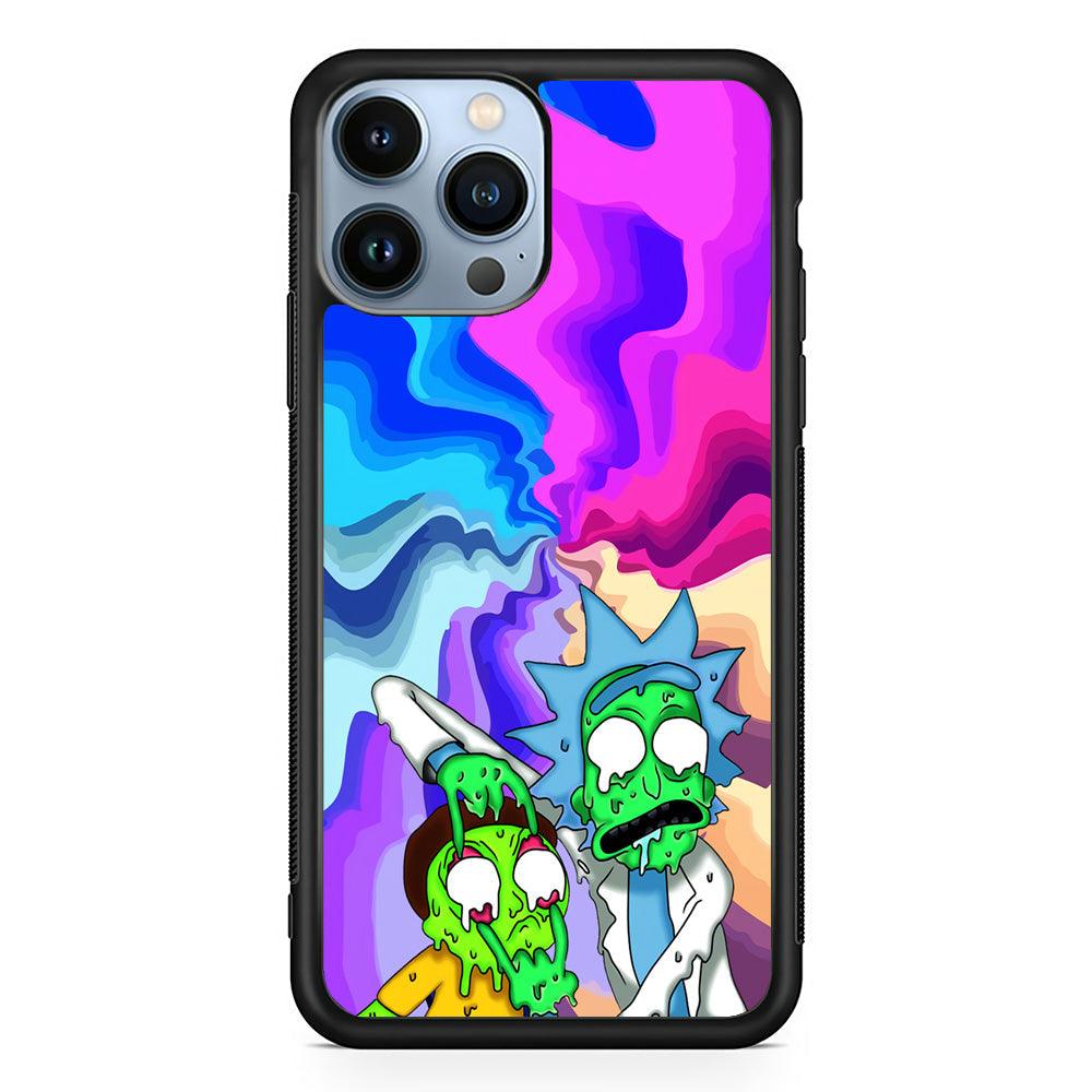 Rick and Morty Illussion of Life iPhone 14 Pro Max Case-Rubber Black (2D Case)-Oxvistore