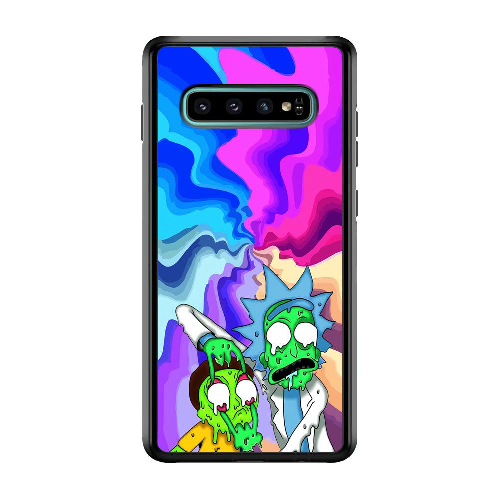 Rick and Morty Illussion of Life Samsung Galaxy S10 Case-Rubber Black (2D Case)-Oxvistore
