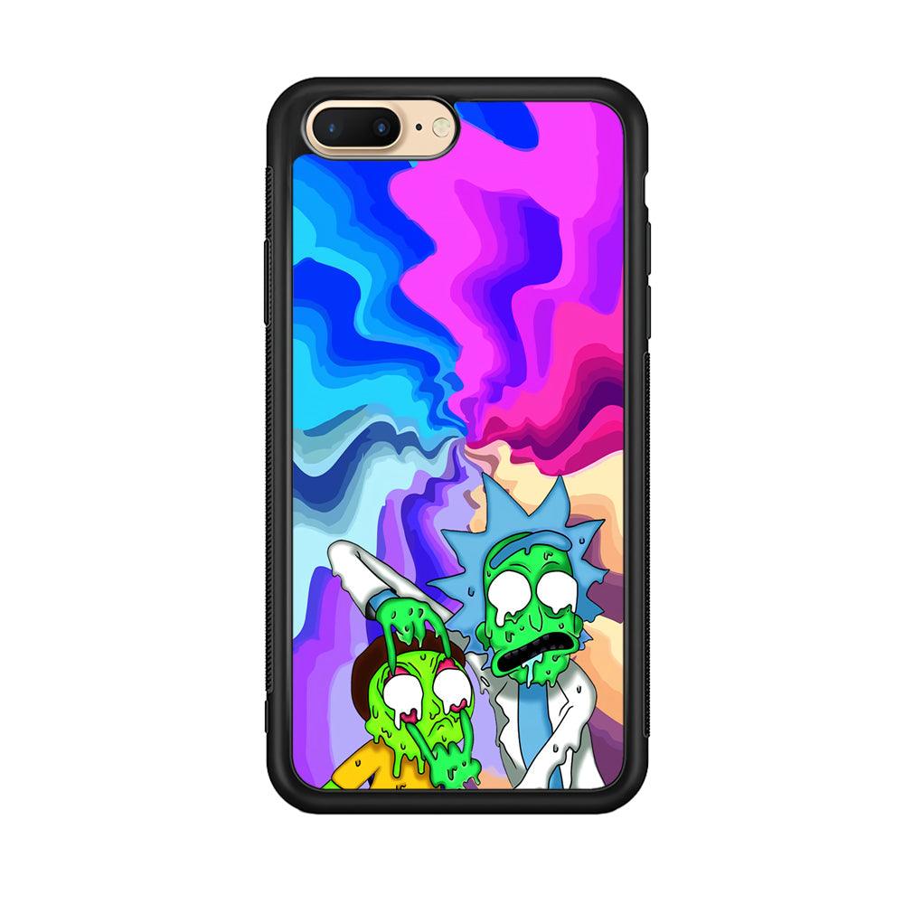 Rick and Morty Illussion of Life iPhone 8 Plus Case-Rubber Black (2D Case)-Oxvistore