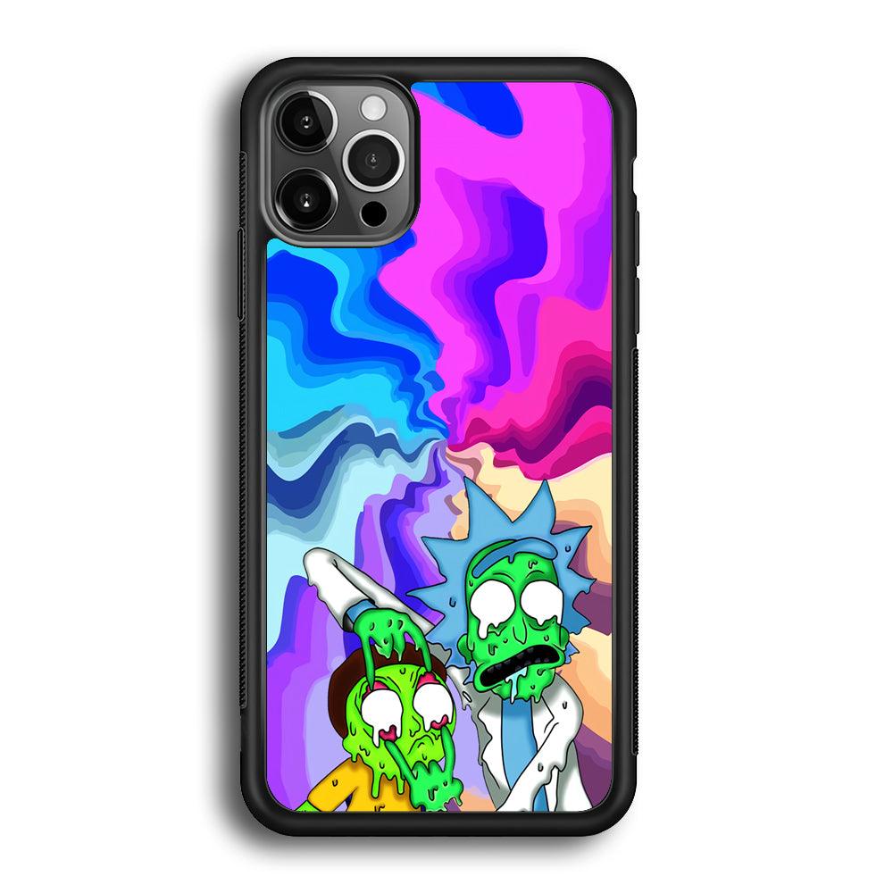 Rick and Morty Illussion of Life iPhone 12 Pro Max Case-Rubber Black (2D Case)-Oxvistore